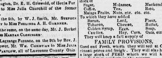 Small newspaper crop with a marriage notice for Stephen Staley and Phelinda A. H. Gardner.