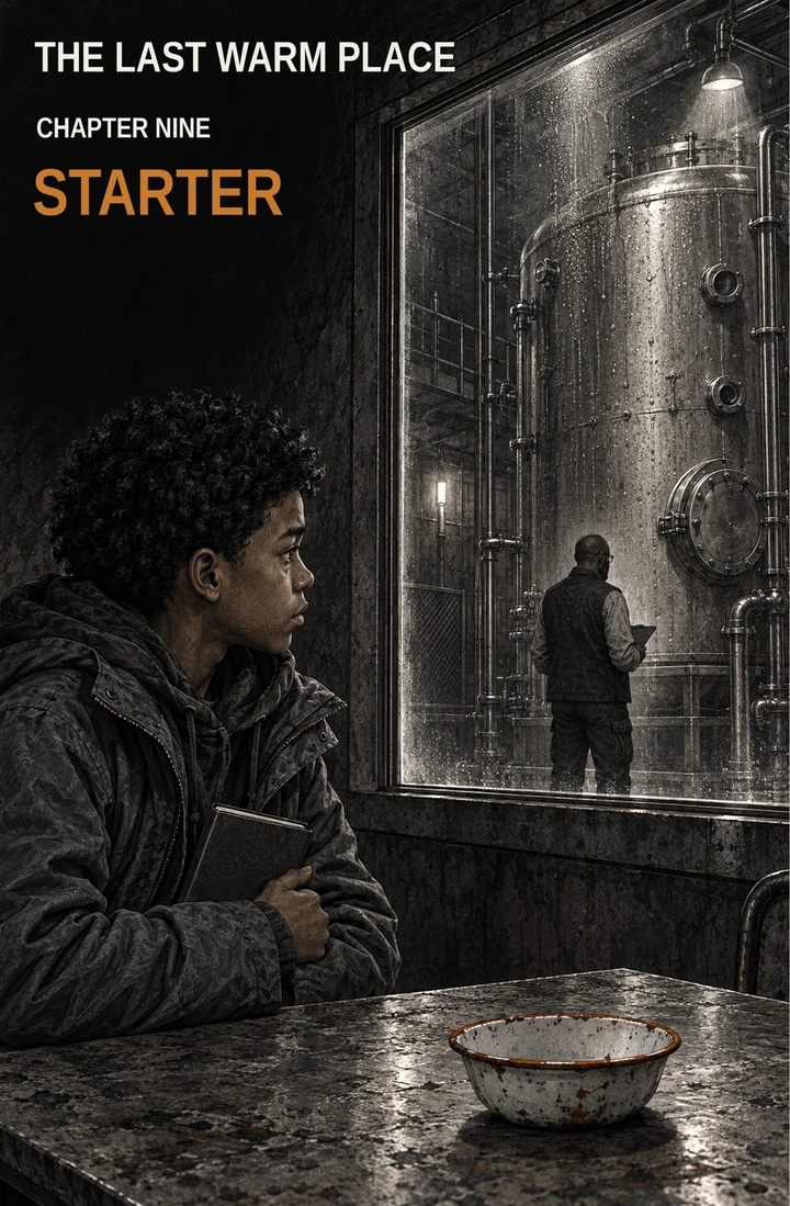 Chapter 9 title page: Starter — an empty bowl before the Borealis vessel