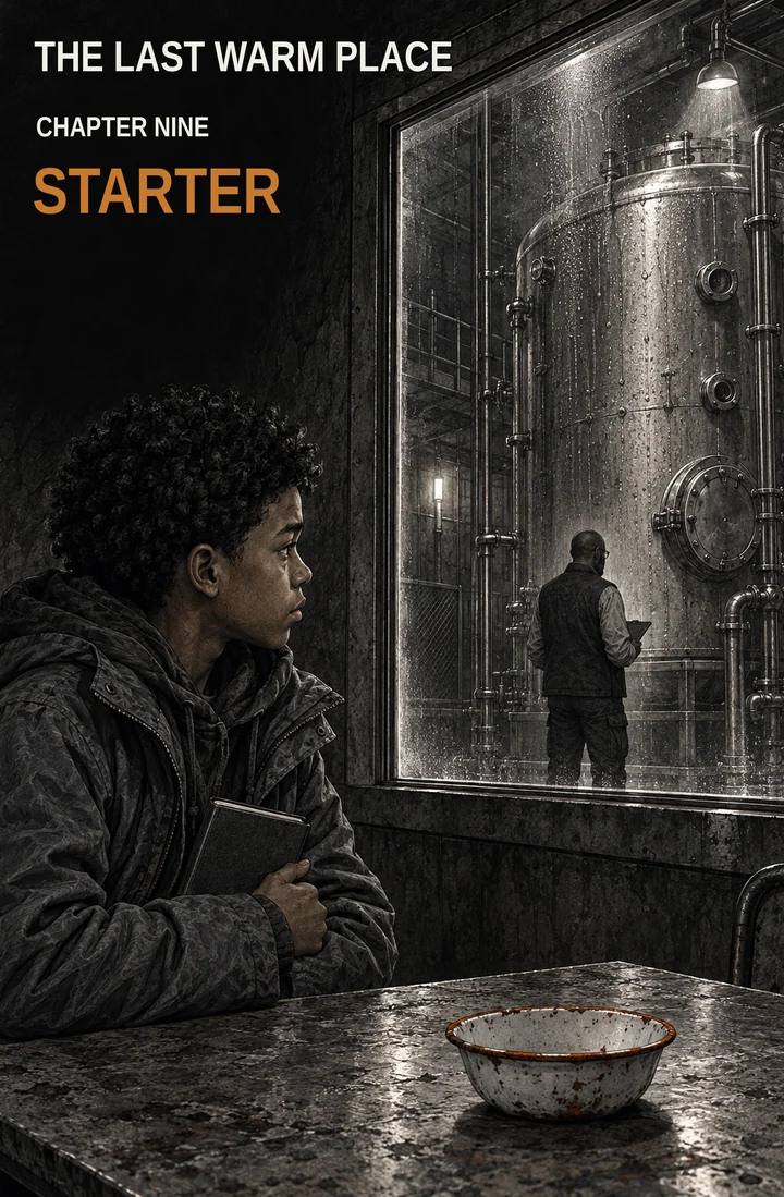 Chapter 9 title page: Starter — an empty bowl before the Borealis vessel